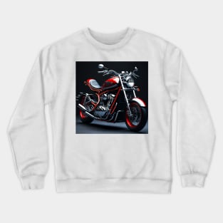 Chrome and Red Motorcycle 2 - Sleek and Stylish Crewneck Sweatshirt